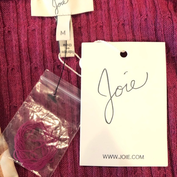 Joie Women’s Knit Pink Sweater with Tie Collar MED - Picture 5 of 6